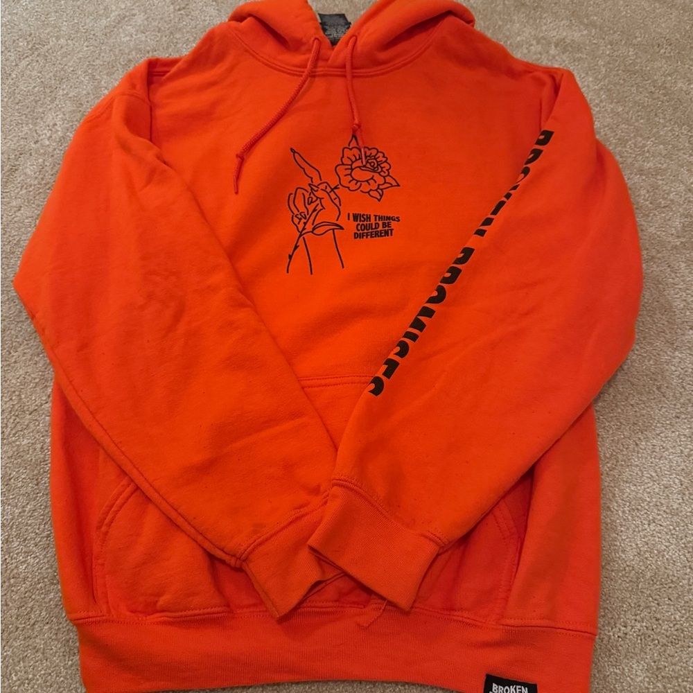 Orange Hoodie by Broken Promises